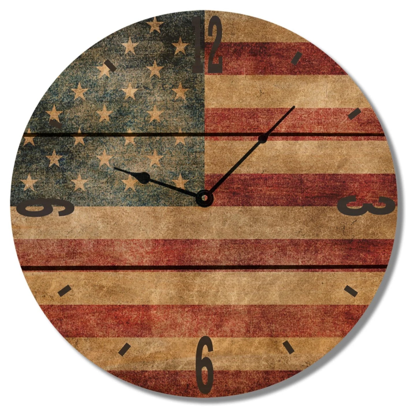 Day Dream RFC16 16 in. Rustic Flag wood Wall Clock