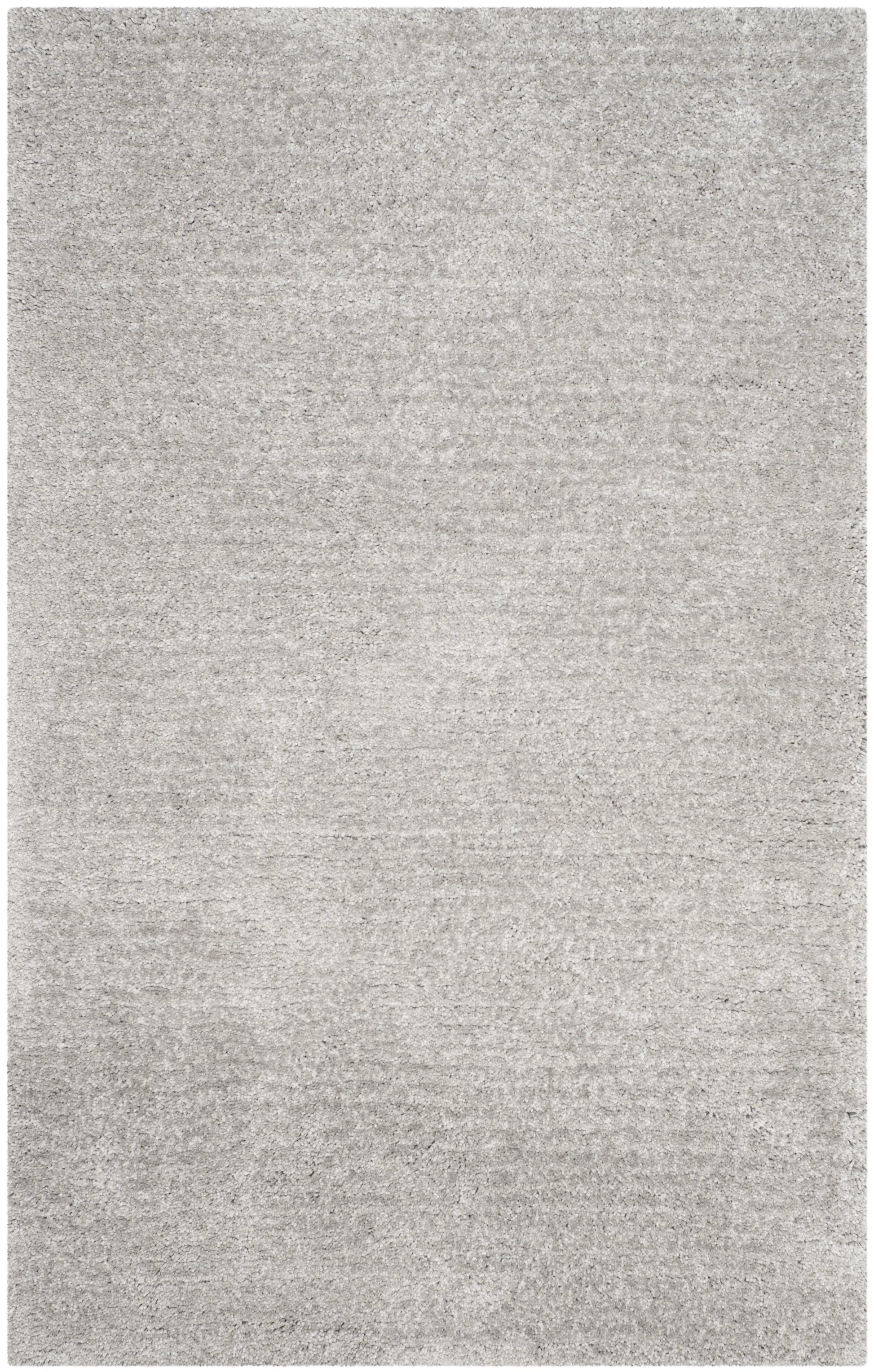 SAFAVIEH Ultimate Atanas Solid Plush Polyester Shag Area Rug, Silver, 4' x 6'