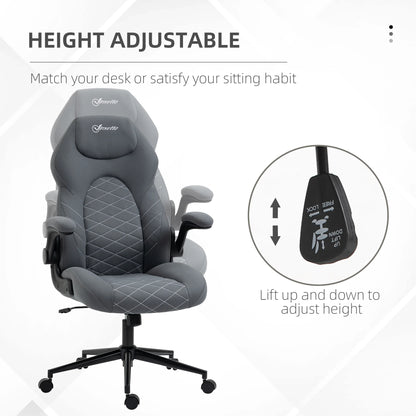 Vinsetto High Back Home Office Chair with Flip Up Armrests Dark Gray