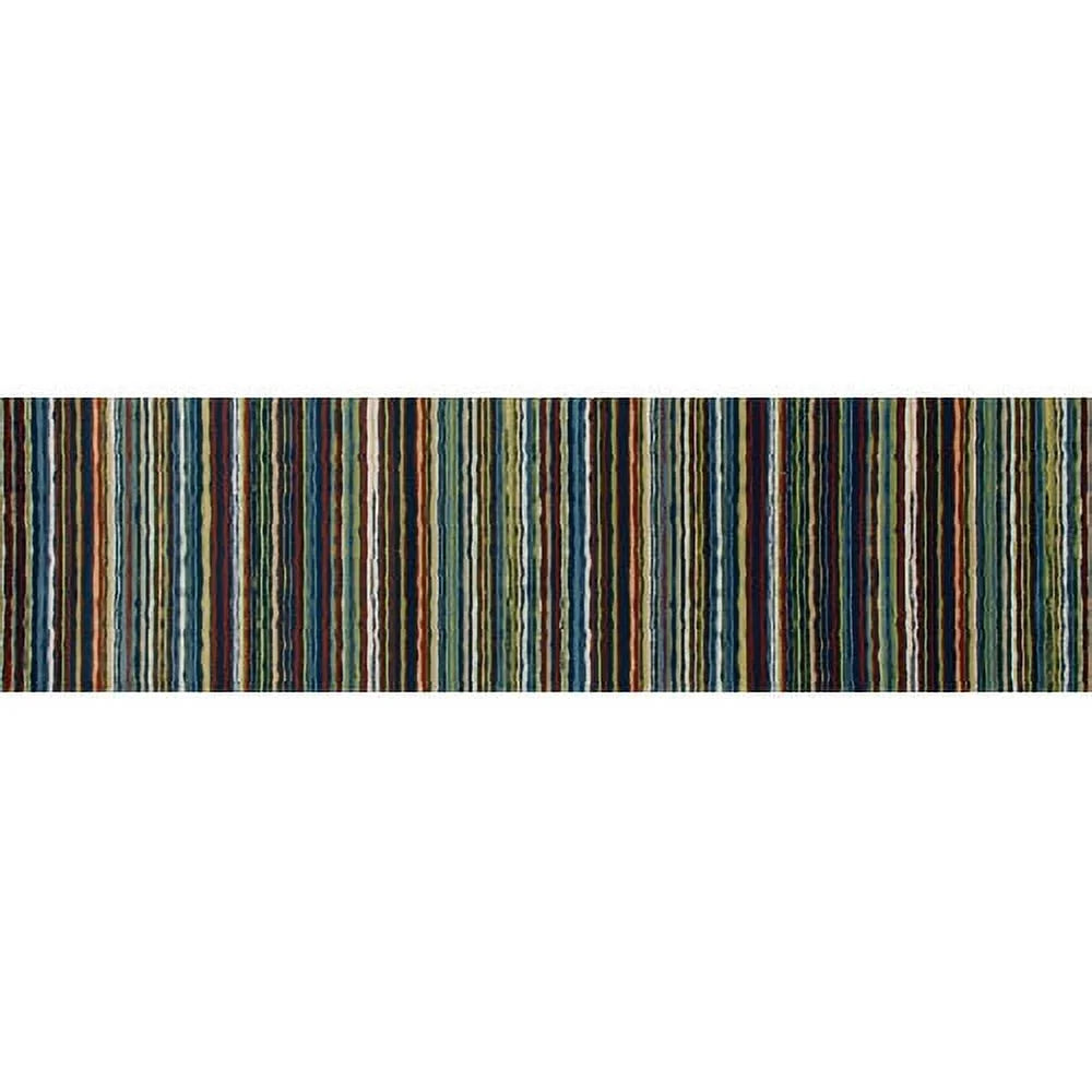 Art Carpet 841864116960 7 x 9 ft. Seaport Collection Wavy Stripe Woven Area Rug, Multi Color