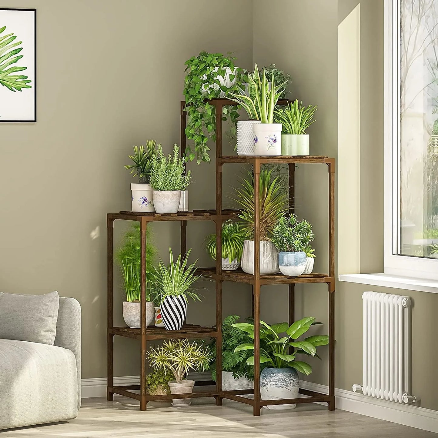 Plant Stands Indoor Outdoor Corner Tall Shelf Plant Shelves Wood Plant Holder for Living 7-Tier Corner Stands Room Outdoor Plant Rack Indoor Multiple Plants Patio Balcony Decor Gardening Gifts for Mom