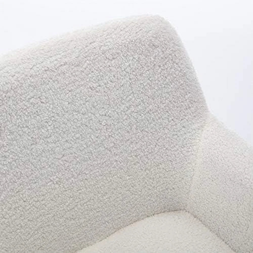 Modern Faux Fur Home Office Chair Height Adjustable, White Desk Chair Vanity Chair for Makeup Room, Rolling Desk Chairs with Wheels, Swivel Furry Cute Desk Chair for Teen Girls Women