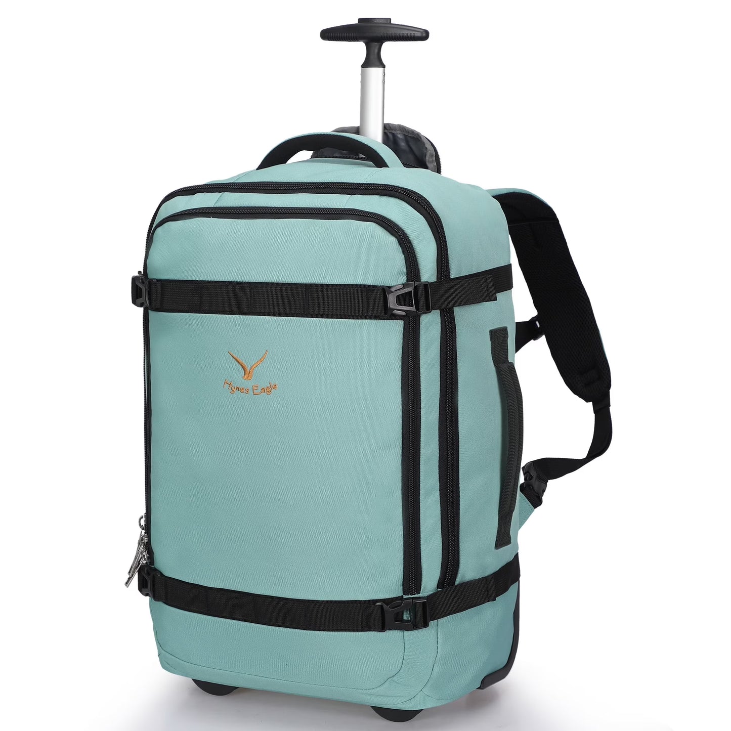 Hynes Eagle 22" Hybrid Carry-On Luggage, Softside Rolling Backpack, Grey