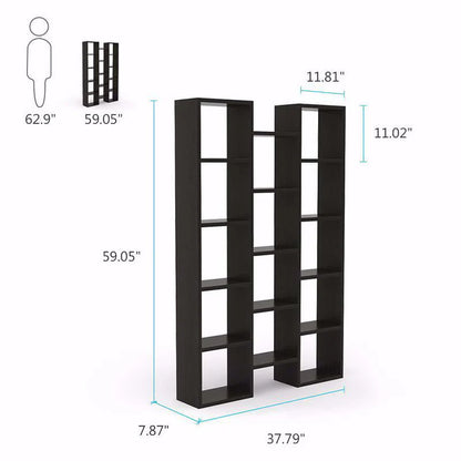 Tribesigns Modern Bookcase, 5-Shelf Storage Organizer Bookshelf with 14-Cube Display Book Shelf for Home Office, Living Room and Bedroom