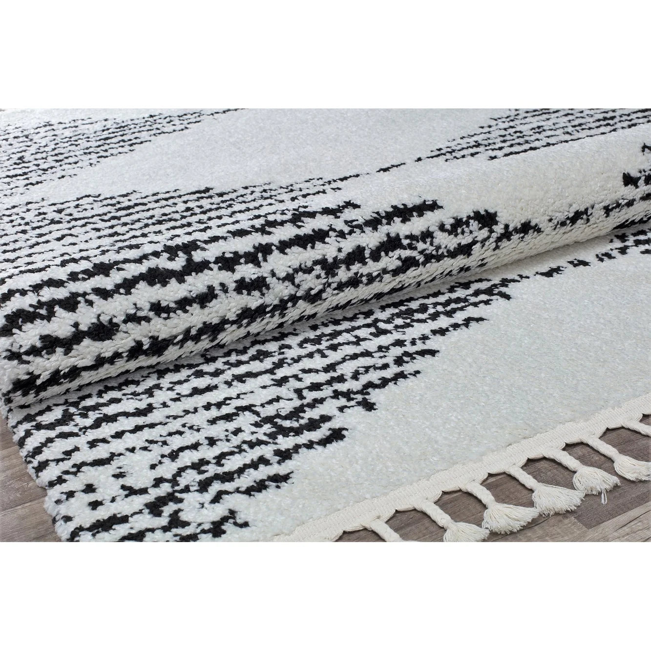 Rugs America Moon Collection MS30A Moroccan Tribal Heath White Area Rug, 8'0"x10'0"