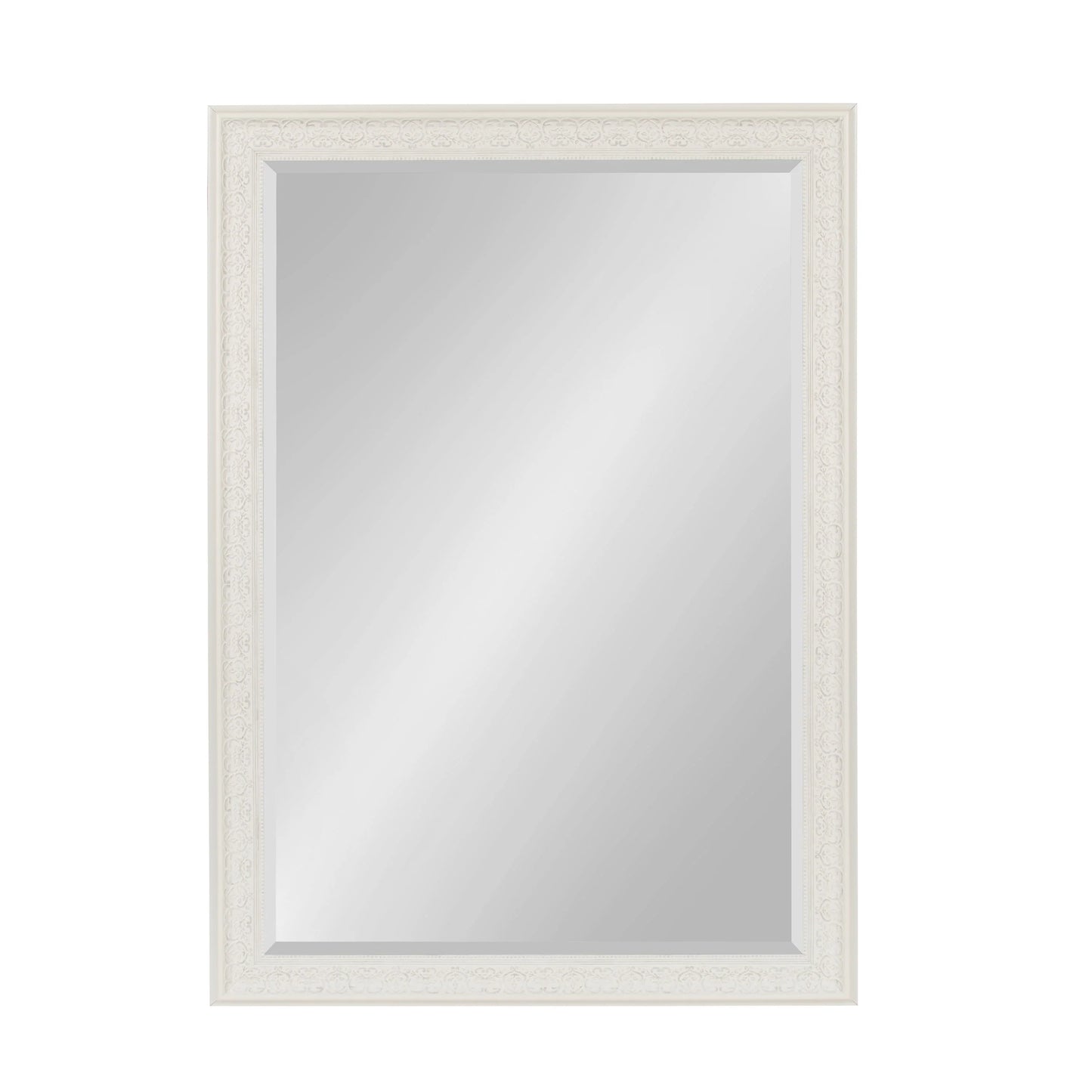 Kate and Laurel Alysia Decorative Frame Rectangle Wall Mirror, 28.5x40.5 White