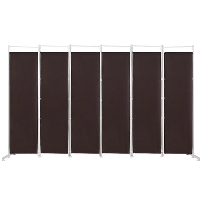 Costway 6-Panel Room Divider Folding Privacy Screen w/Steel Frame Decoration Brown