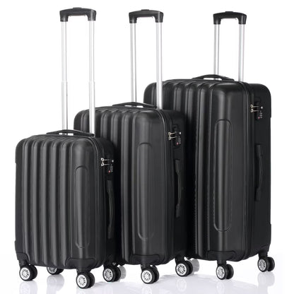 3-in-1 Multifunctional Large Capacity Traveling Storage Suitcase, Luggage Set ABS Suitcase 3 Piece Set with TSA Lock Spinner Wheels 20" 24" 28", 3-in-1 Orange Luggage