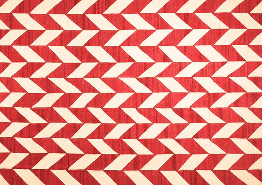 Ahgly Company Indoor Rectangle Abstract Orange Contemporary Area Rugs, 5' x 7'