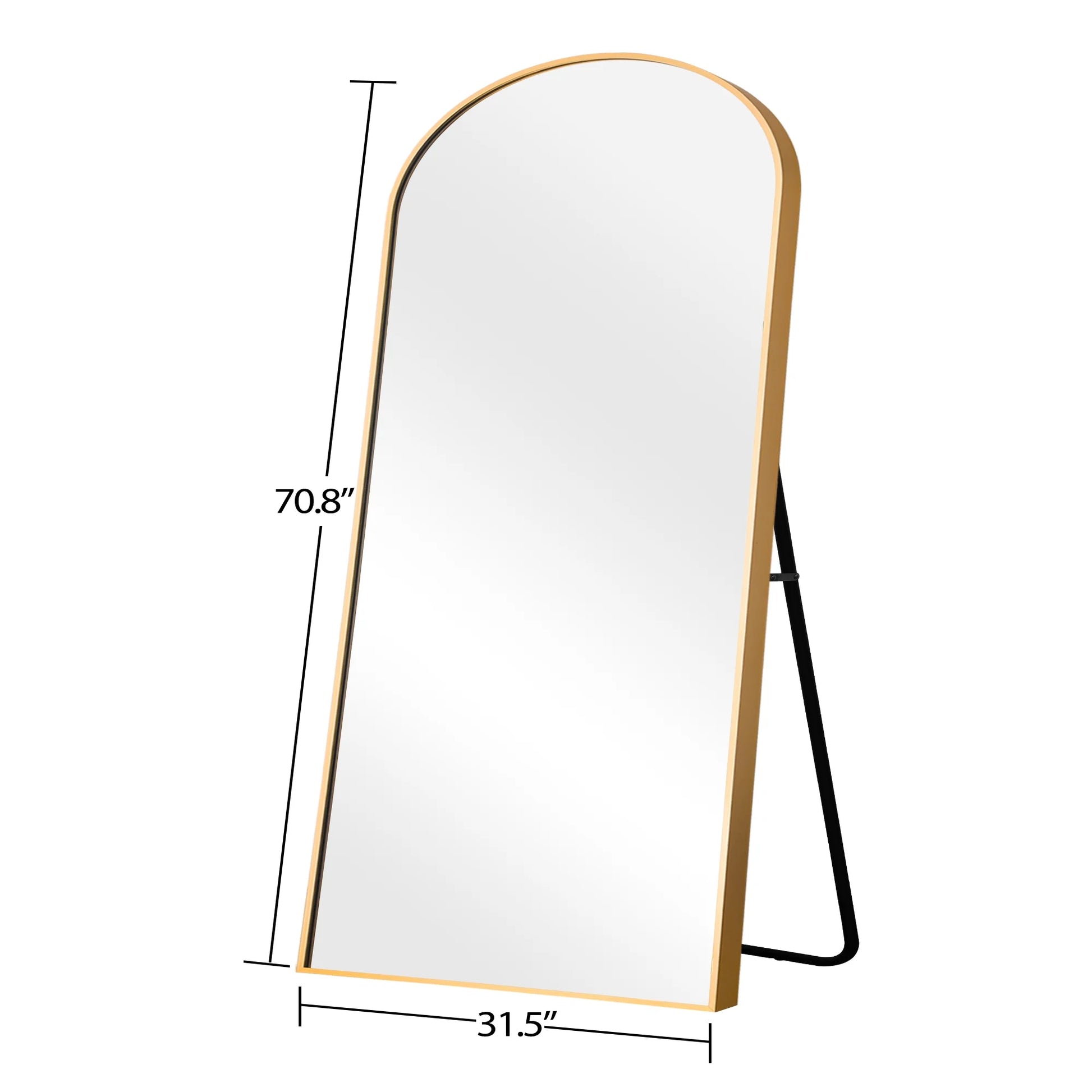 MAYEERTY 71"x32" Modern Aluminum Alloy Arch Full Length Floor Mirror Full Oversize Mirror,Black