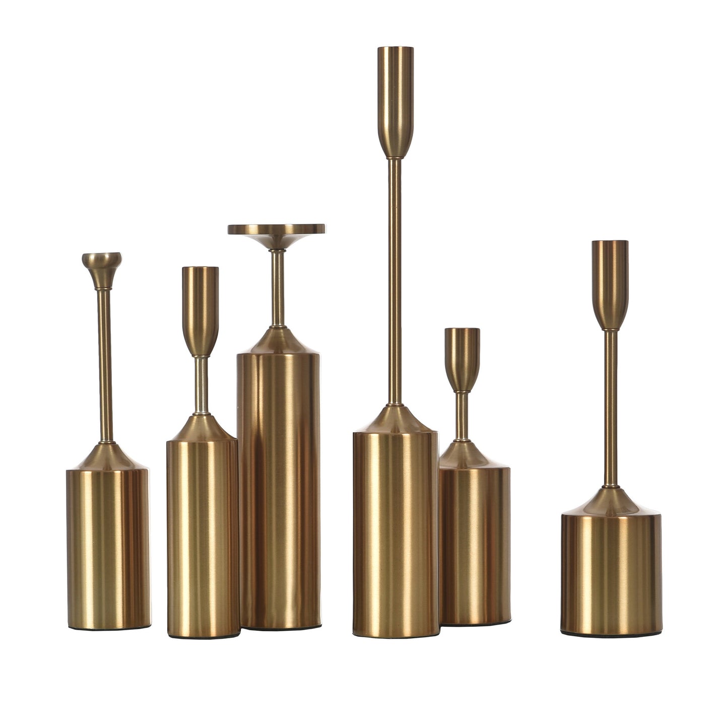 StyleCraft Brass Plated Candleholders, Set of 6