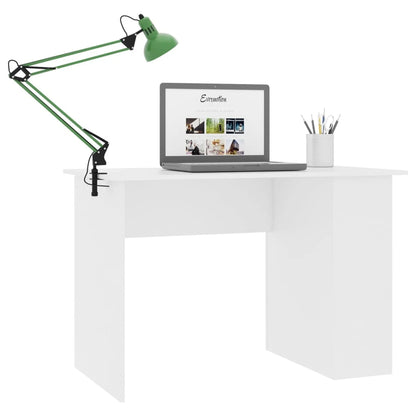 moobody Computer Desk with Storage Shelves Engineered Wood Writing Desk Gaming Table White Home Office Furniture 43.3 x 23.6 x 28.7 Inches (W x D x H)