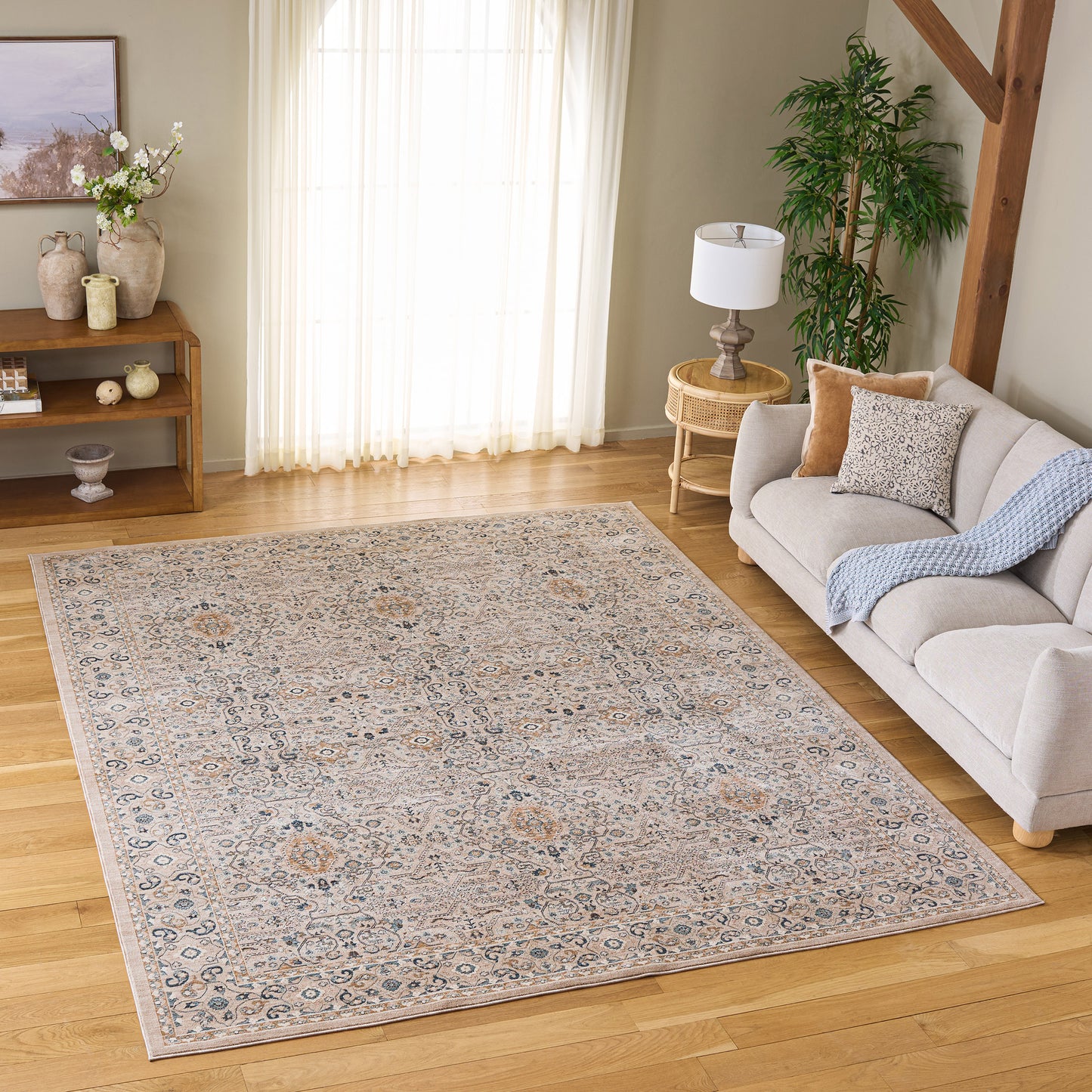 Safavieh Sutton Area Rug, Beige Navy, 8’ x 10’