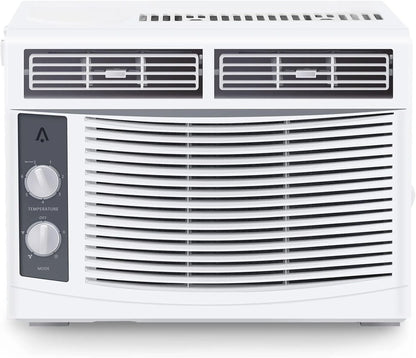 5,000 BTU Window Air Conditioner Unit - Cool up to 150 Sq. Ft. with Manual Adjustable Fan and Cooling Settings, Perfect for Small Bedroom, Living Room, Home Office, Easy Install Kit Included, White