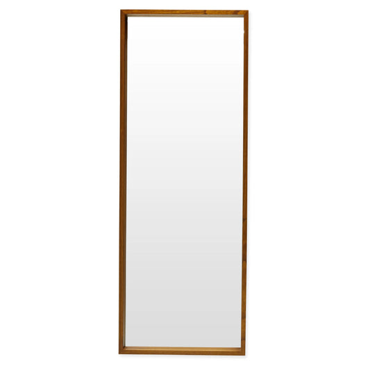 24" x 65" Brown Rectangle Wood Leaner Mirror by Drew Barrymore Flower Home