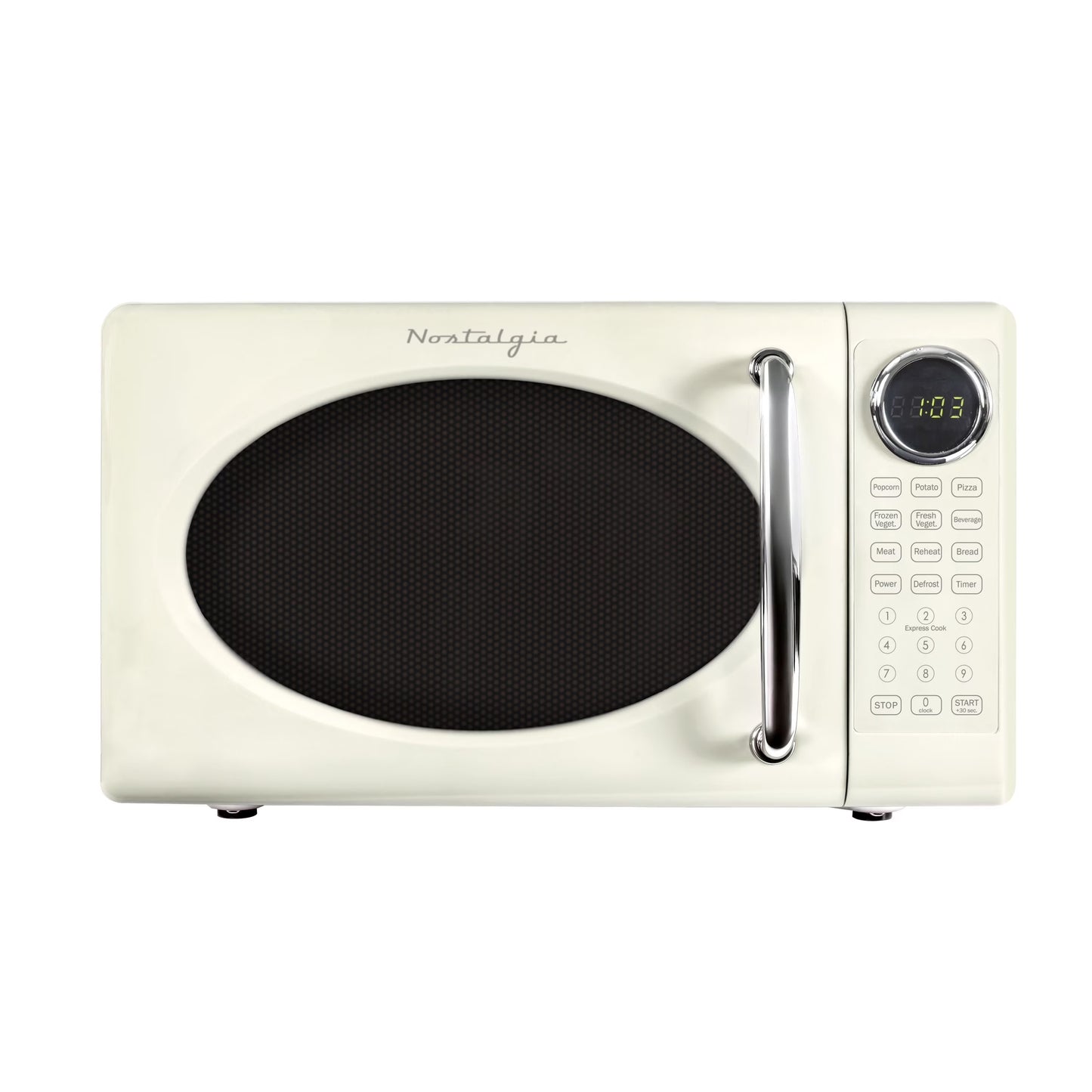 Nostalgia Retro Microwave Oven - 0.7 Cu Ft & 700-Watt Countertop Microwave with Glass Turntable, Child Safety Lock, 8 Auto-Cook Programs & Digital Clock - Aqua