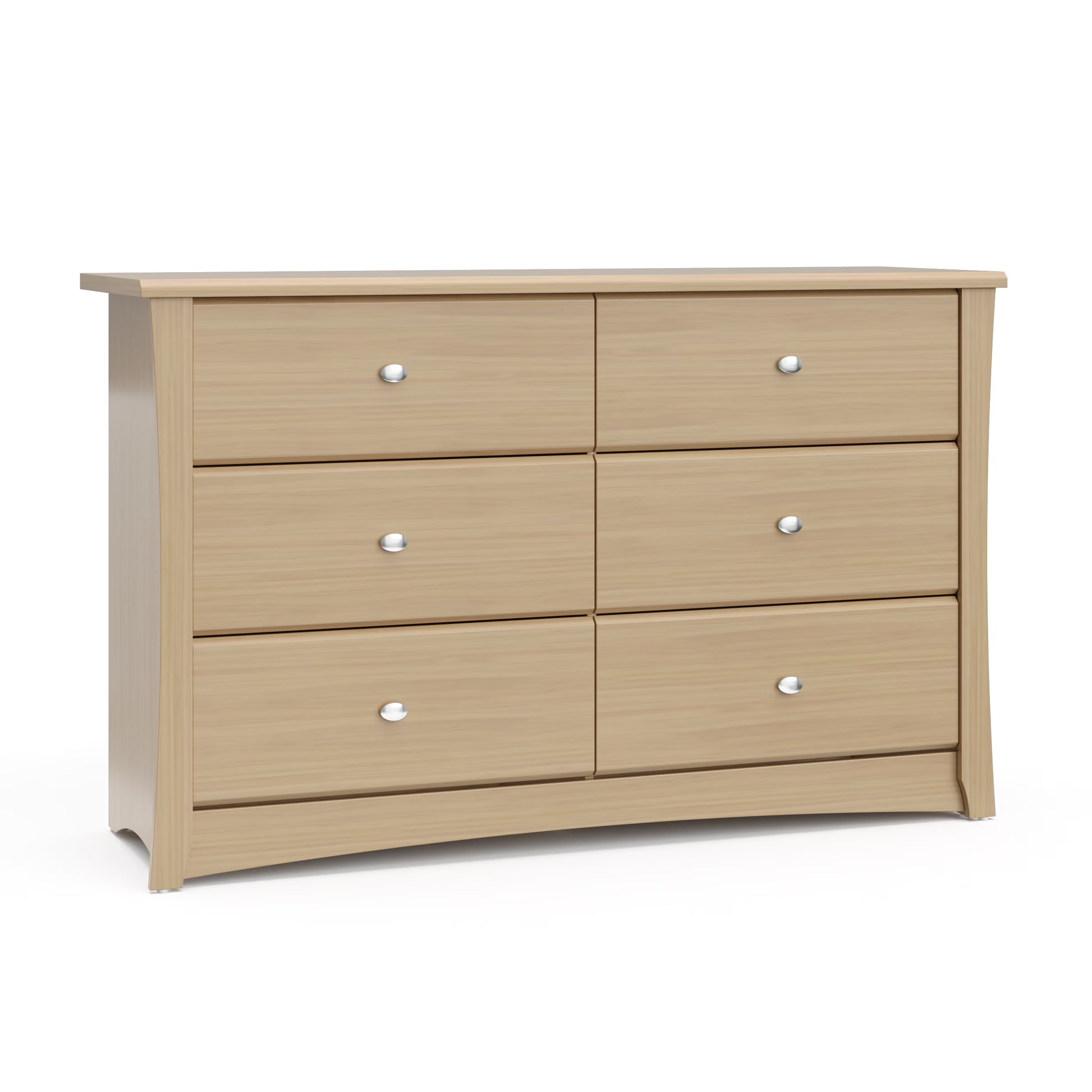 Storkcraft Crescent 6 Drawer Children's Nursery Double Dresser, White