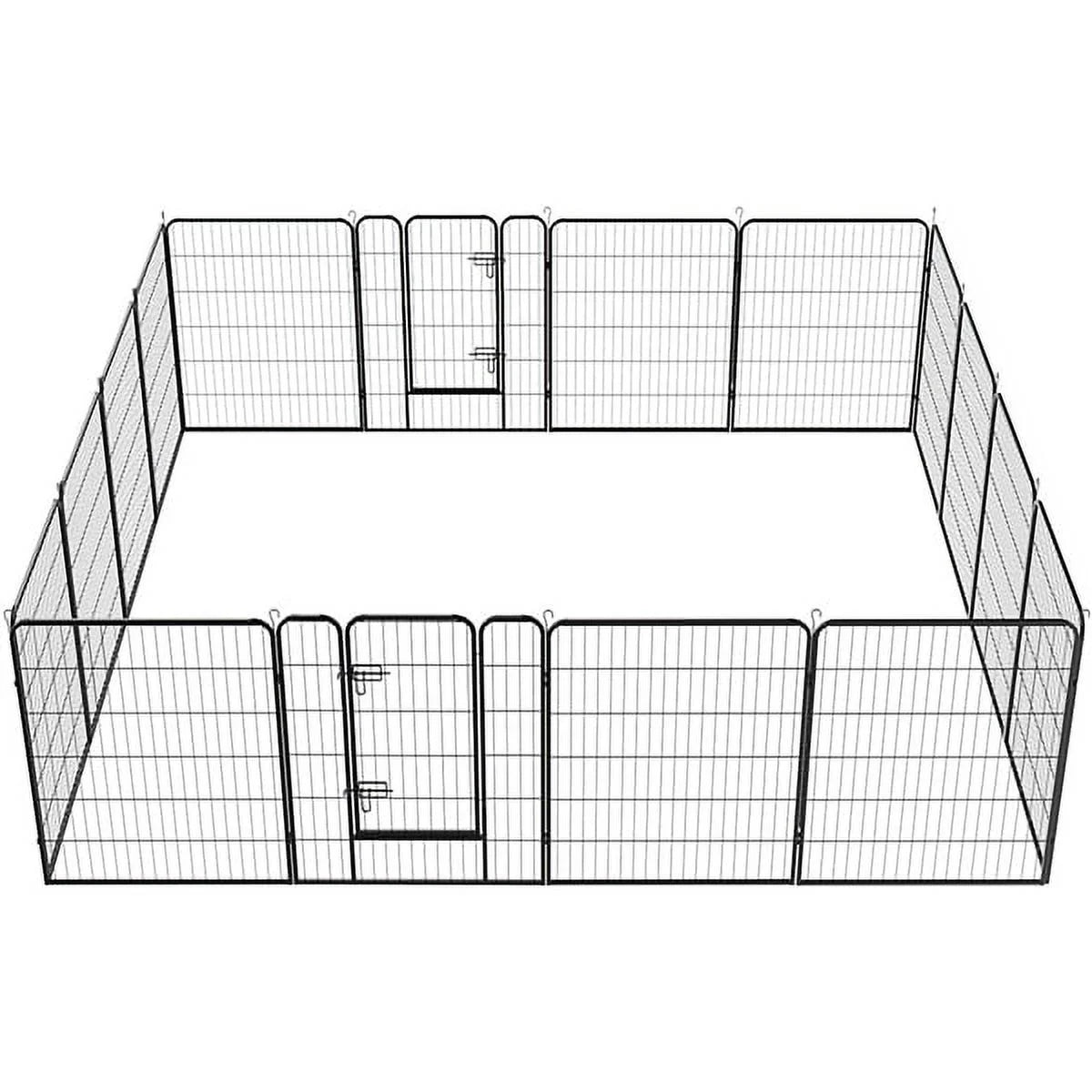 Topeakmart Decorative Garden Fence Rustproof Folding Fencing Landscape Patio Flower Bed Animal Barrier Border Black (40in x 43ft)