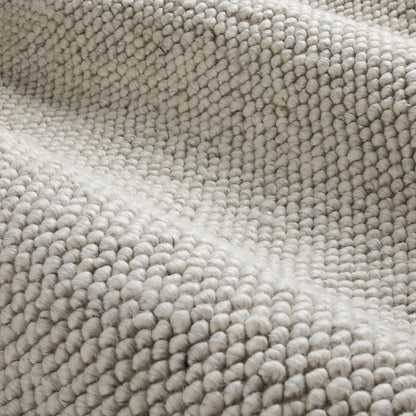 TOWN & COUNTRY TERRA Olea Bubble Texture Handcrafted 100% Wool Area Rug, Beige, 5'x7°