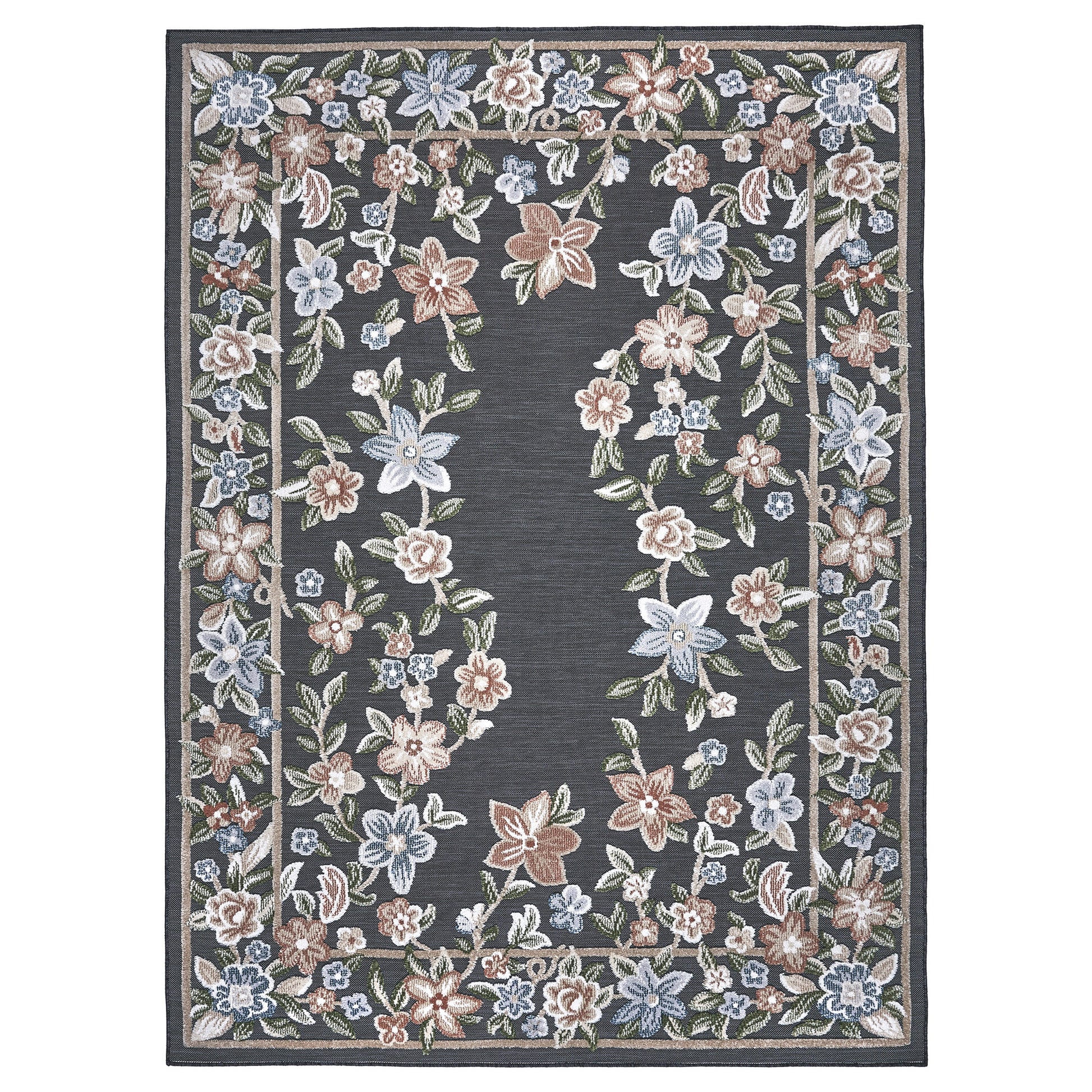 Laguna Indoor/Outdoor Area Rug, Beta Black, 7'10' x 10'