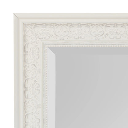 Kate and Laurel Alysia Decorative Frame Rectangle Wall Mirror, 28.5x40.5 White
