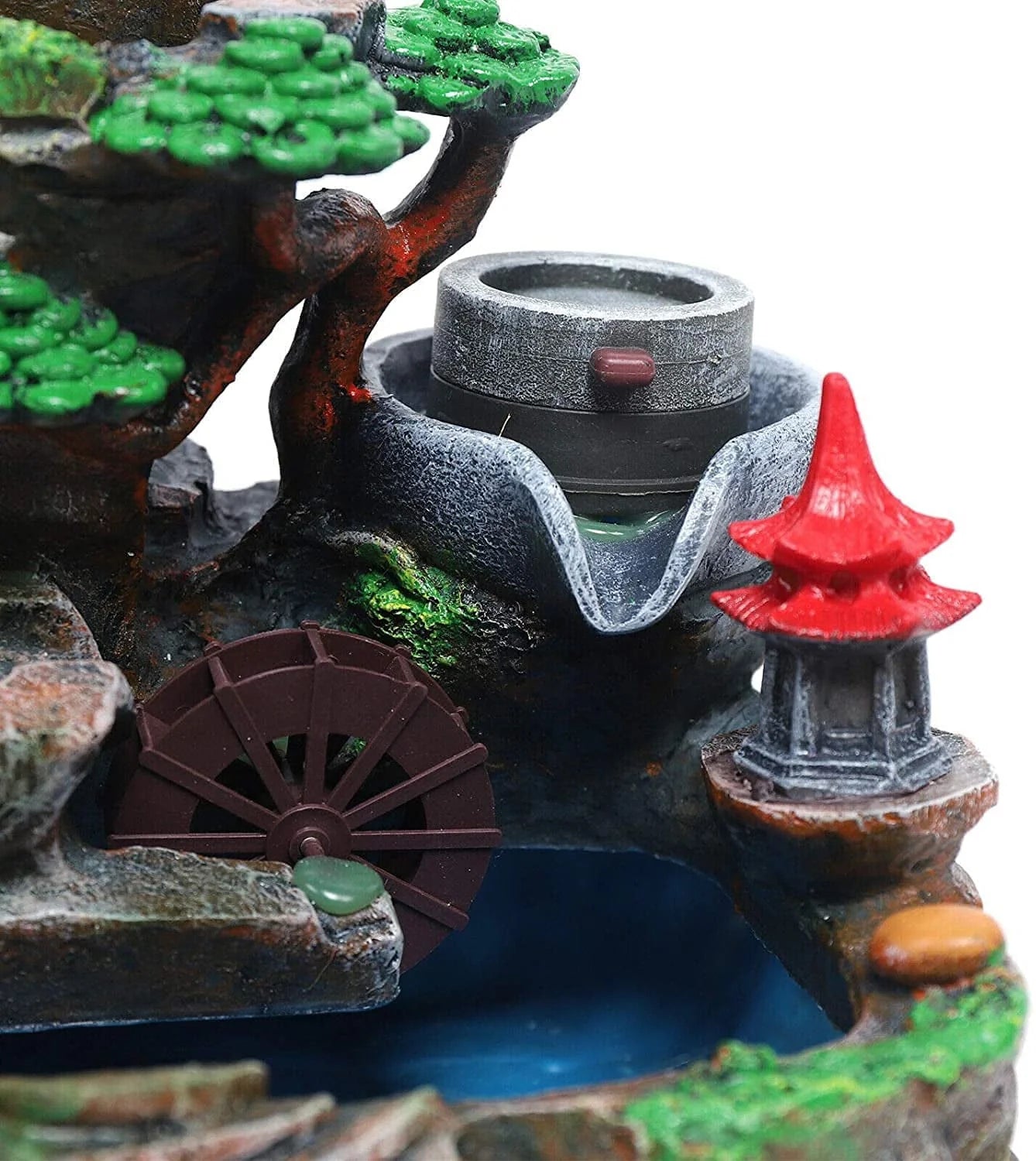 ANQIDI Indoor Water Fountain W/Led And Mist Resin Rockery Waterfall home decoration