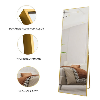 YouYeap Full Length Mirror 65"x22" Gold Rectangular Body Dressing Floor Mirrors