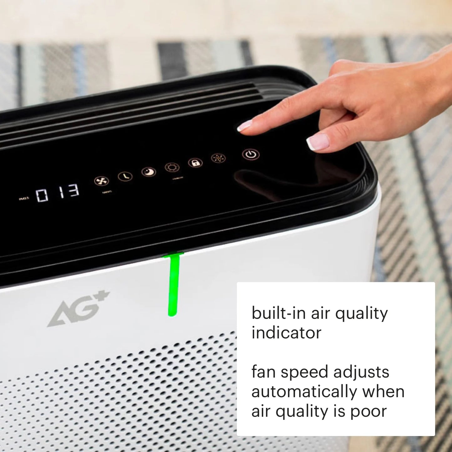 Brondell P700BB-W Pro Air Purifier Clean Air Filter With Aurabeat AG+ Technology for Bedroom, Home Office, Reduces Odor from Smoke and Pets, Includes Filters, 1655 Square Feet, White