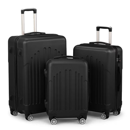 Red 3-Piece Hardshell Spinner Luggage Set (20in, 24in, 28in) - Large ABS Suitcase Set with 8 Wheels, Lightweight & Durable for Travel