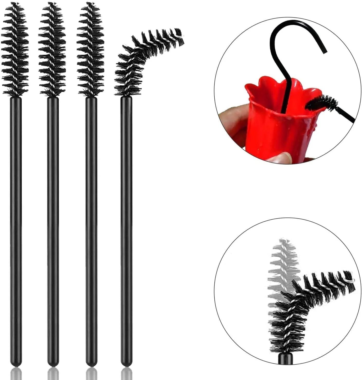 Large Ant Moat Guard for Hummingbird Feeders Accessory Hooks , 8 Pack Flower Hummingbird Oriole Nectar Feeders Parts for Outdoors , 4 Moat Hooks , 4 Clean Brushes