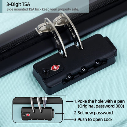 Sunbee 3 Piece Luggage Sets Hard Shell Suitcase Set with TSA Lock Durable Spinner Wheels
