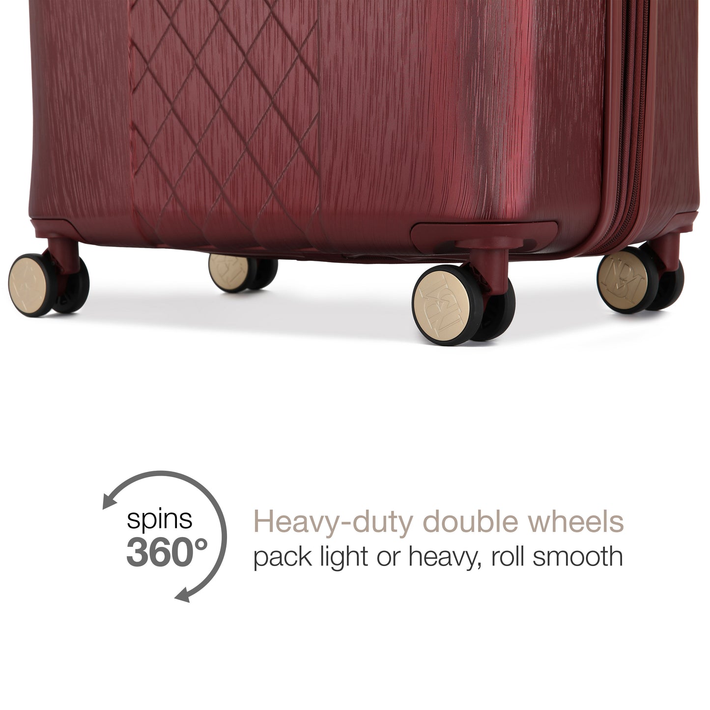 BADGLEY MISCHKA Diamond 3 Piece Expandable Luggage Set (Burgundy)