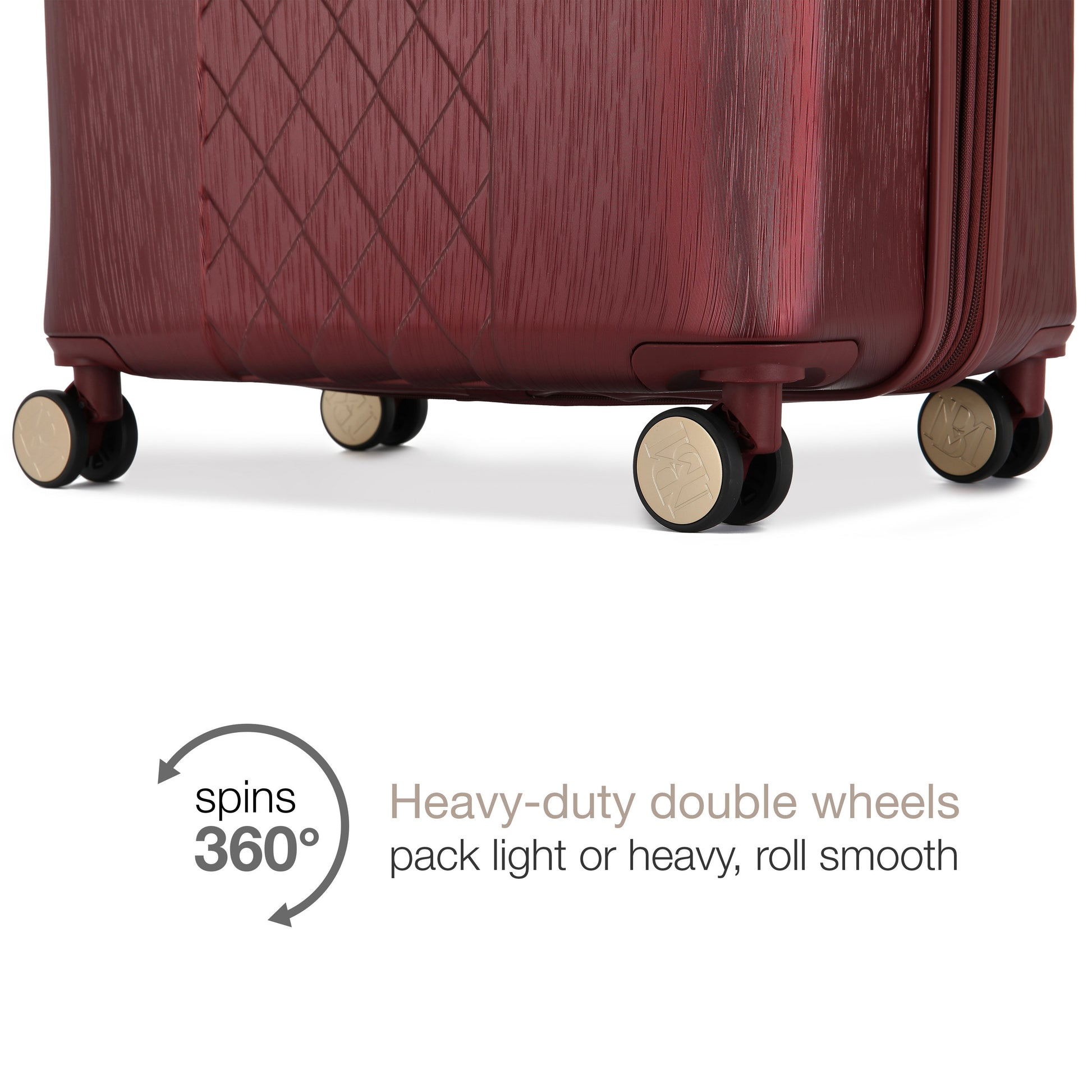 BADGLEY MISCHKA Diamond 3 Piece Expandable Luggage Set (Burgundy)