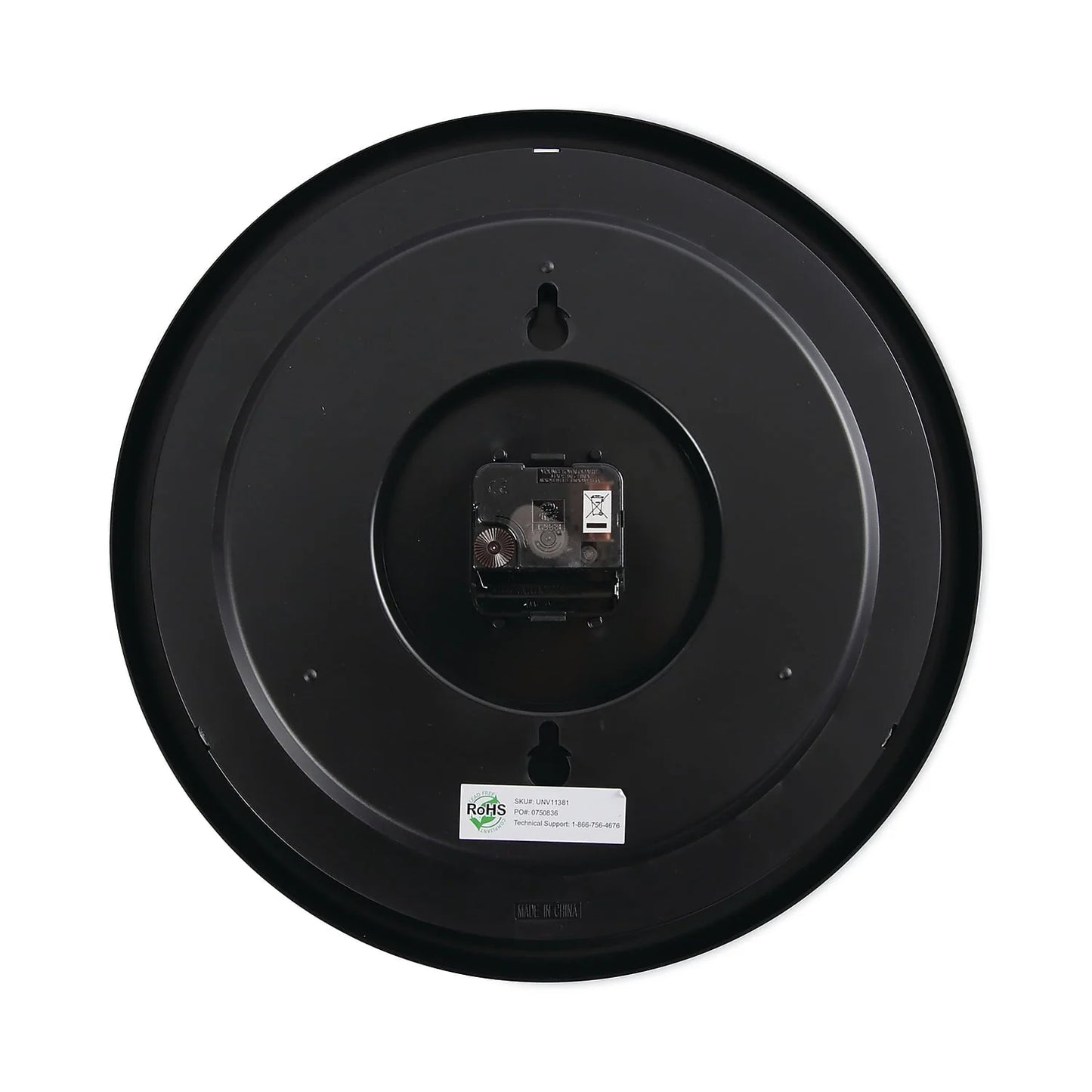 Universal Indoor/Outdoor Clock, 13 1/2", Black