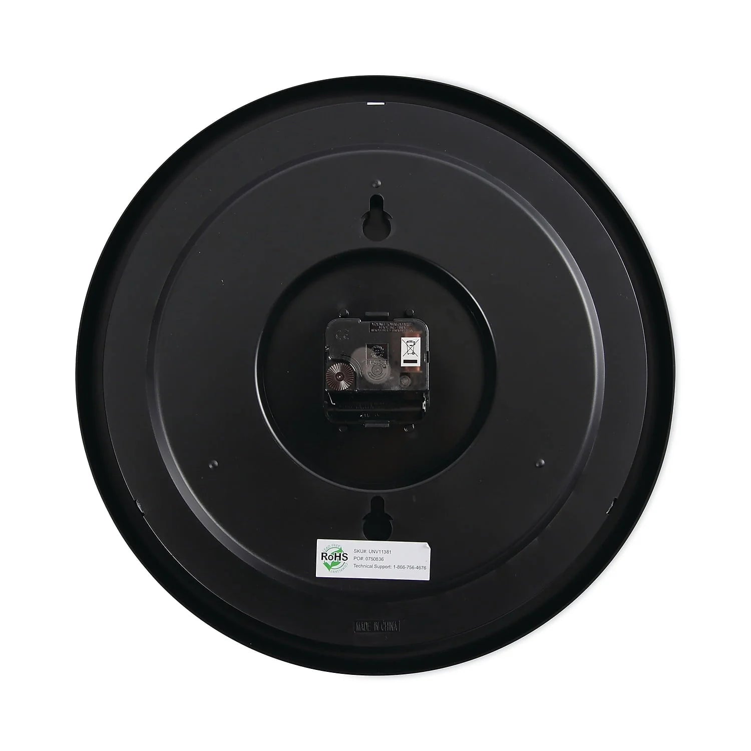 Universal Indoor/Outdoor Clock, 13 1/2", Black