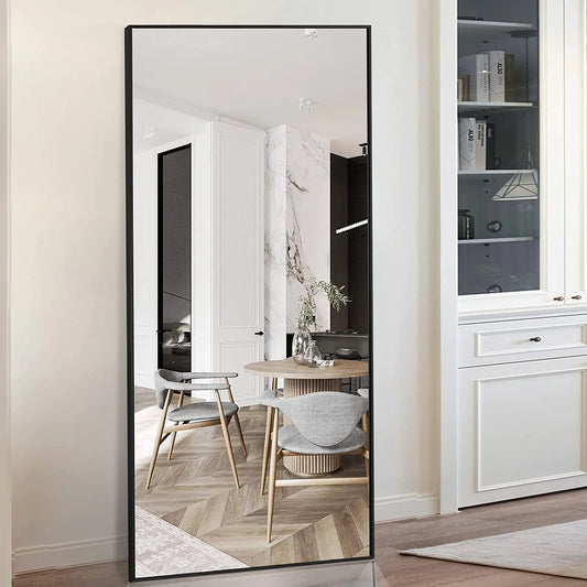 BEAUTYPEAK Full Length Mirror 71"x26" Rectangle Wall mirror Floor Mirrors for Leaning, Black