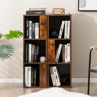 3 Cube Bookcase Set of 2, Modern Bookshelf w/Cubical Storage Shelves, Wood Bookshelves & Bookcases, Small Book Shelf for Bedroom, Living Room, Home Office (White)