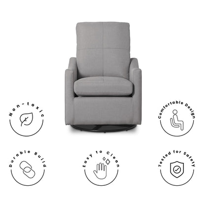 Delta Children Kenwood Slim Nursery Glider Swivel Rocker Chair. French Grey