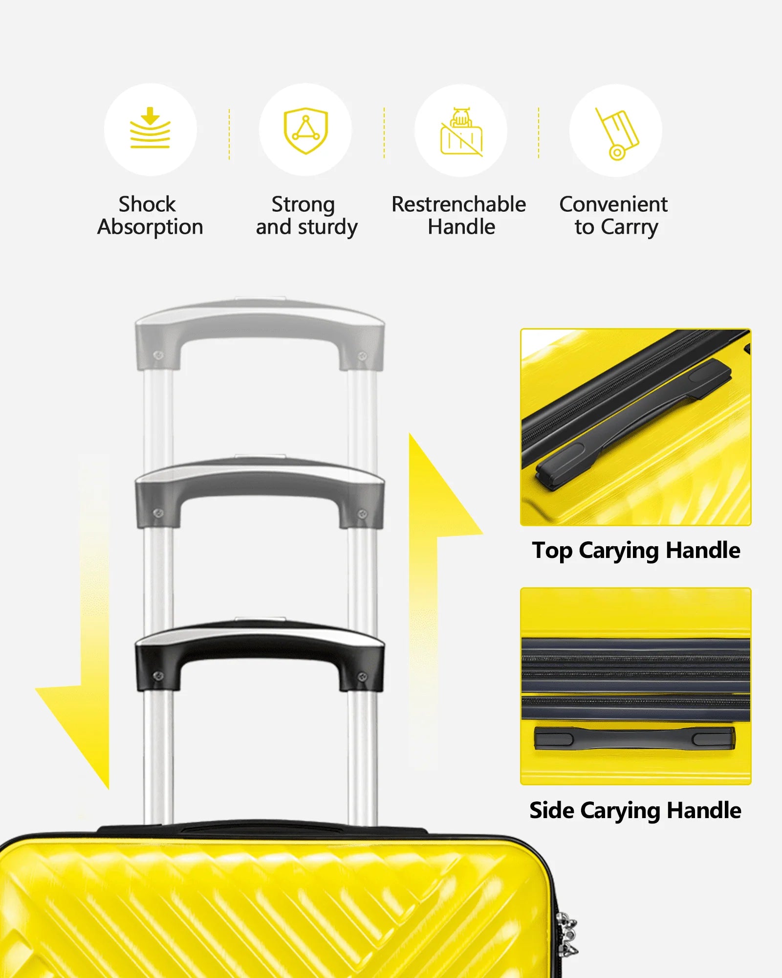 3 Piece Set Luggage Set Expandable(only 28") TSA Lock Spinner Double Wheels, Carry on and Checked Suitcase