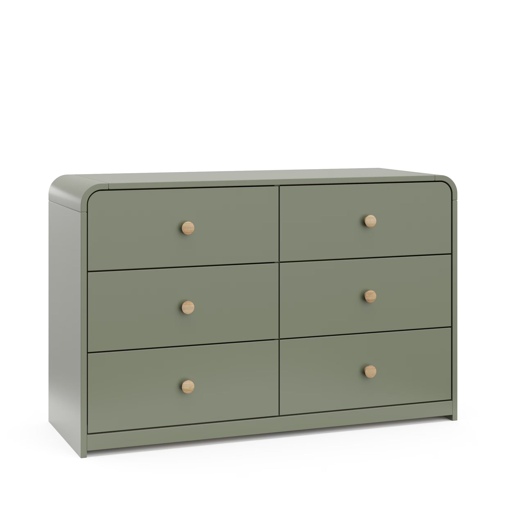 Storkcraft Santos 6 Drawer Nursery Double Dresser, White