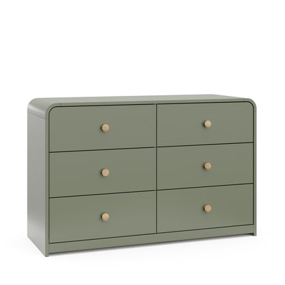 Storkcraft Santos 6 Drawer Nursery Double Dresser, White