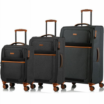 CHAMPS Classic II Collection, 3-piece Softside Luggage set, Black