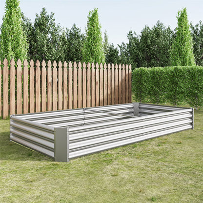 Dtwnek Rectangle Metal Raised Garden Bed Raised Planter for Flowers Plants, Black