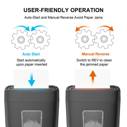 Bonsaii 6-Sheet Micro-Cut Paper Shredder for Home Office Use with Portable Handle