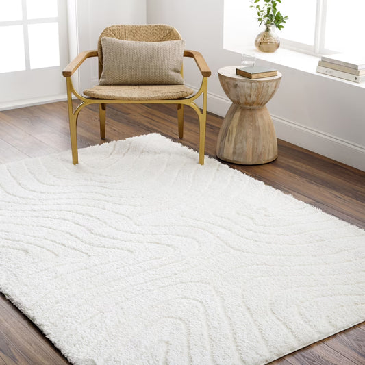 Livabliss Nomadic Modern Textured Area Rug,7'10" x 10',Ivory