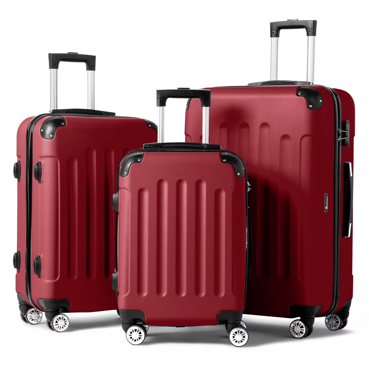 Zimtown Luggage 3 Piece Set Suitcase ABS Hardside Lightweight with TSA Lock Spinner Wheels, Beige