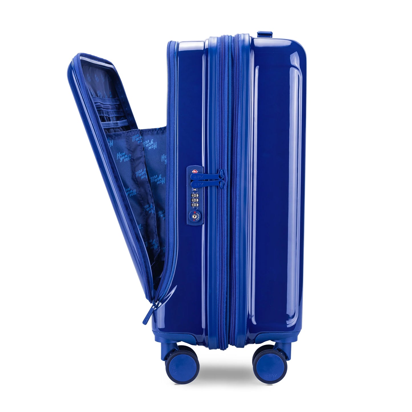 iFLY Odyssey 20" Hardside Carry-on Luggage with Front Opening Pocket, Navy