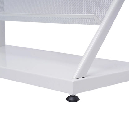 4-Layer Floor-Standing Magazine Display Rack Newspaper Book Storage Rack White 4 Tiers Floor-Standing Magazine Rack Information Storage