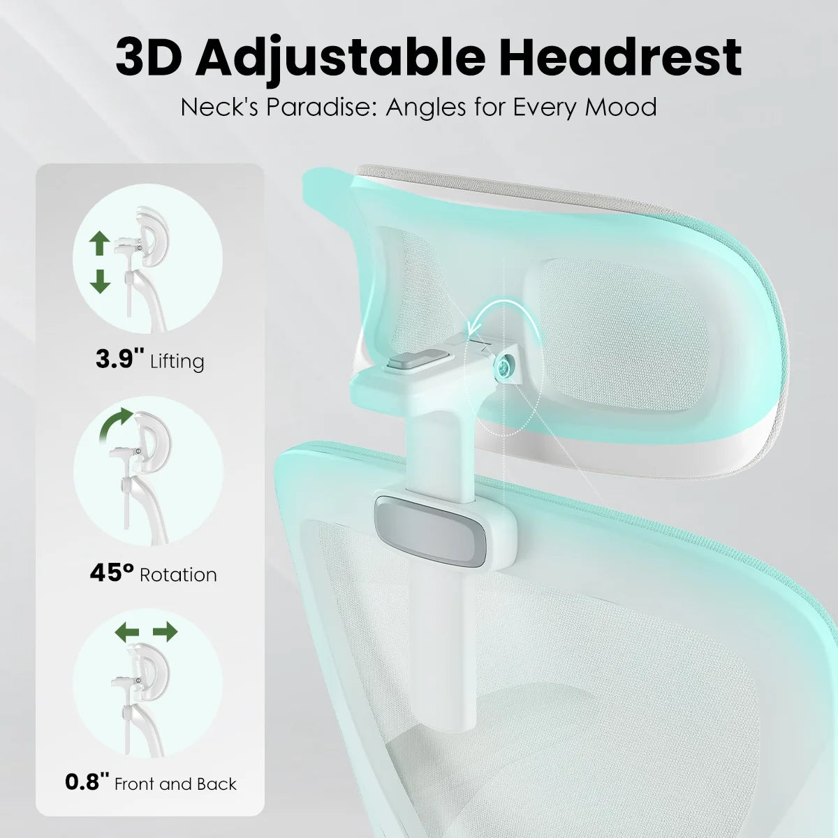 Ergonomic Office Chair,Home Office Desk Chair with Headrest,High Back Computer Chair with Armrests and Adjustable Lumbar Support for Home Office Study Room