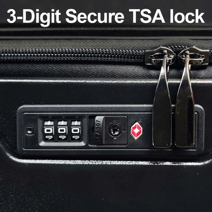 Topcobe Luggage with Front Opening, TSA Approved Lock, Hardshell Suitcase, Lightweight Luggage for Traveling, Black
